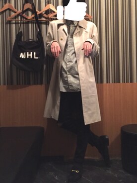 「wearhalloween2017」｜「アイテム（ステンカラーコート）」を使った、ゆーつんさん（メンズ・173cm）の秋コーディネート