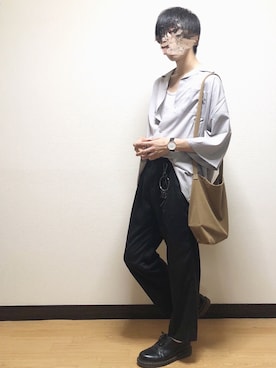 「HARE（ハレ）のアイテム（キーケース/キーアクセサリー、ブラック系）」を使った、ゆーつんさん（メンズ・173cm）の夏コーディネート