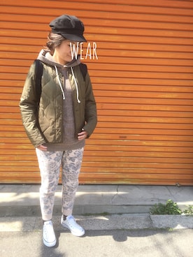 「BEAMS BOY（ビームスボーイ）のアイテム（ナイロンジャケット）」を使った、a:mingさん（レディース・159cm）の春コーディネート