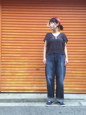 「passage mignon/flaneur（パサージュミニョンフラヌール）のアイテム（アクセサリー）」を使った、a:mingさん（レディース・159cm）の秋コーディネート