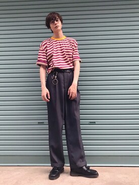 「JOHN LAWRENCE SULLIVAN」｜「アイテム（財布/小物）」を使った、シェーン真人 さん（メンズ・180cm）の夏コーディネート