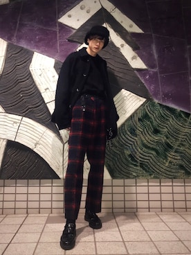 「soe（ソーイ）のアイテム（ブルゾン）」を使った、シェーン真人 さん（メンズ・180cm）の冬コーディネート