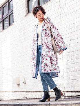 「キルティングコート」｜naomiさん（レディース・168cm）の冬コーディネート