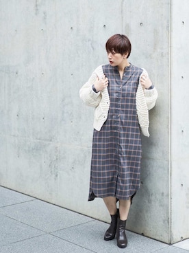 「アイテム（シャツワンピース）」を使った、naomiさん（レディース・168cm・20代）の冬コーディネート
