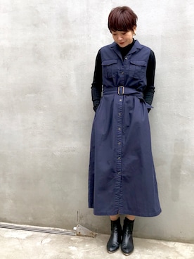 「アイテム（シャツワンピース）」を使った、naomiさん（レディース・168cm・20代）の冬コーディネート