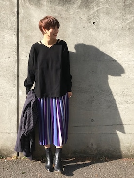 「アイテム（シャツワンピース）」を使った、naomiさん（レディース・168cm・20代）の冬コーディネート