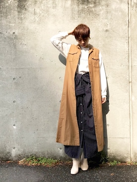 「アイテム（シャツワンピース）」を使った、naomiさん（レディース・168cm・20代）の冬コーディネート
