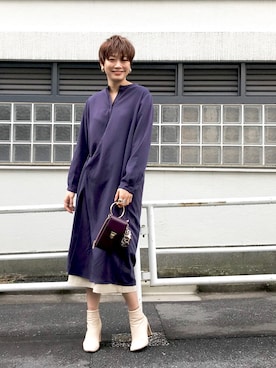 「アイテム（シャツワンピース）」を使った、naomiさん（レディース・168cm・20代）の冬コーディネート