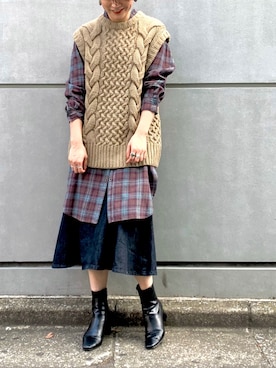 「アイテム（シャツワンピース）」を使った、naomiさん（レディース・168cm・20代）の秋コーディネート