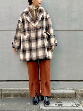 「タートルネック」｜「アイテム（ポロシャツ）」を使った、naomiさん（レディース・168cm）の秋コーディネート