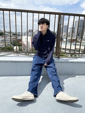 「FILA（フィラ）のアイテム（トップス）」を使った、NAOKIさん（メンズ・175cm）の秋コーディネート
