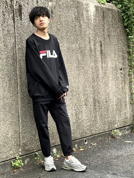 「FILA（フィラ）のアイテム（トップス）」を使った、NAOKIさん（メンズ・175cm）の秋コーディネート