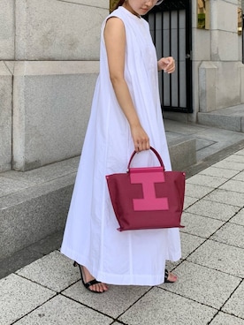 「IACUCCI（イアクッチ）のアイテム（ハンドバッグ）」を使った、sato yukiさん（レディース・147cm）の夏コーディネート