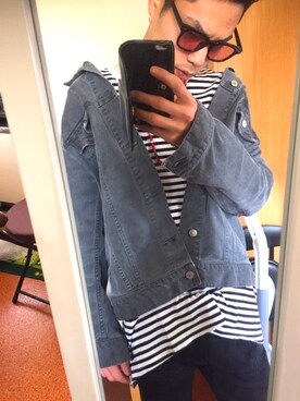 「MONKEY TIME（モンキータイム）のアイテム（デニムジャケット）」を使った、SHUNNさん（メンズ・172cm）の秋コーディネート