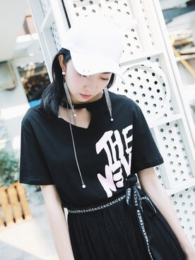 「MISS MALINAのアイテム（ワンピース/ドレス、ブラック系）」を使った、MARIA 玛玛莉丫さん（レディース）の春コーディネート