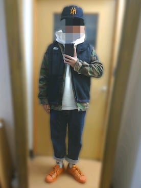 「northface（ノースフェイス）のアイテム」を使った、じいじさん（メンズ・162cm）の冬コーディネート