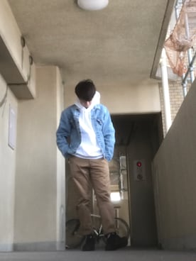「お洒落好きな人と繋がりたい」｜「アイテム（ジャケット/アウター）」を使った、kota さん（メンズ・178cm）の春コーディネート