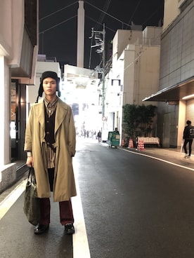 「COMOLI（コモリ）のアイテム（その他アウター）」を使った、すはすさん（メンズ・174cm）の冬コーディネート
