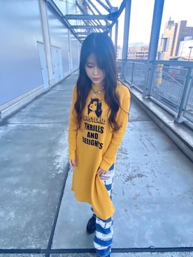 「ロックコーデ」｜「アイテム（ワンピース/ドレス）」を使った、NANAMIさん（レディース・160cm）の秋コーディネート