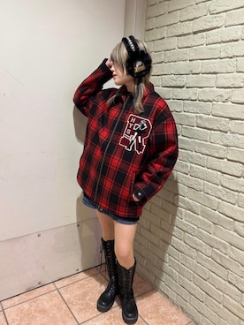 「アイテム（イヤーマフ、ブラック系）」を使った、NANAMIさん（レディース・160cm）の秋コーディネート