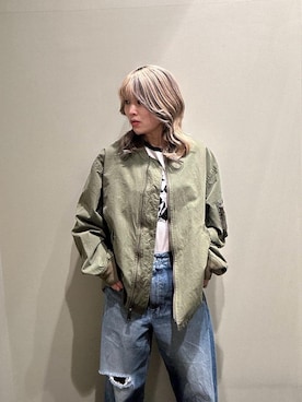 「でにむ」｜「アイテム（ブルゾン）」を使った、NANAMIさん（レディース・160cm）の冬コーディネート
