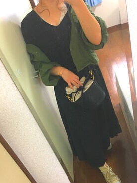 「Daniel Wellington（ダニエルウェリントン）の販売終了クラシックペティット アッシュフィールド32mm（アナログ腕時計）」を使った、Junaさん（レディース・150cm）の秋コーディネート