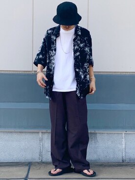 「JUNRED（ジュンレッド）のアイテム（その他シューズ）」を使った、todaさん（メンズ・165cm）の夏コーディネート
