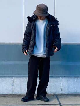 「JUNRED（ジュンレッド）のアイテム（ダウンジャケット/コート）」を使った、todaさん（メンズ・165cm）の冬コーディネート