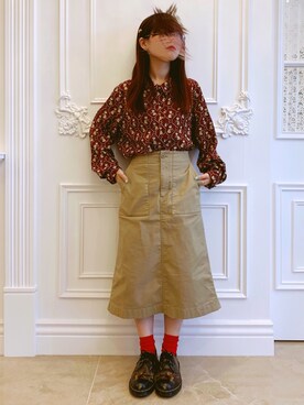 「UNIQLO（ユニクロ）のアイテム（スカート）」を使った、ノドリさん（レディース・148cm）の春コーディネート