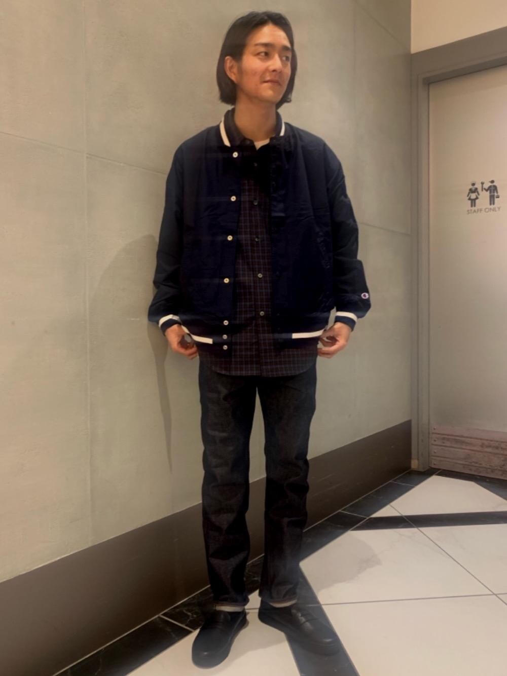 「BEAUTY&YOUTH UNITED ARROWSのBY セルビッチ デニム 5P テーパード -MADE IN JAPAN-（デニムパンツ、ブルー系）」を使った、TAIKI UCHIDAさん（メンズ・178cm）の冬コーディネートの1枚目の写真