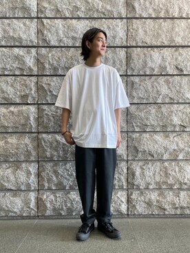 「ATON（エイトン）の＜ATON（エイトン）＞ スヴィン オーバーサイズ Tシャツ（Tシャツ/カットソー）」を使った、TAIKI UCHIDAさん（メンズ・178cm）の夏コーディネート