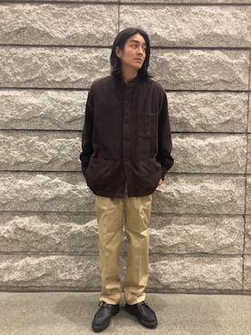 「SCYE BASICS（サイベーシックス）のアイテム（チノパンツ）」を使った、TAIKI UCHIDAさん（メンズ・178cm）の冬コーディネート