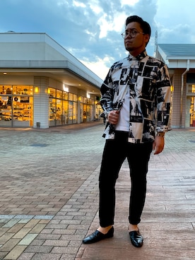 「柄シャツ」｜Noriさん（メンズ・171cm）の秋コーディネート