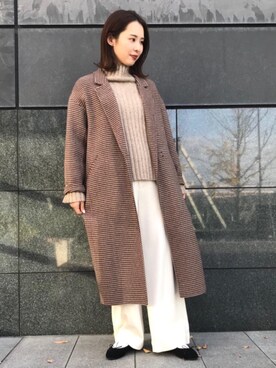 「一押しのアウタースタイル」｜「アイテム（チェスターコート）」を使った、aky8911さん（レディース・160cm）の冬コーディネート