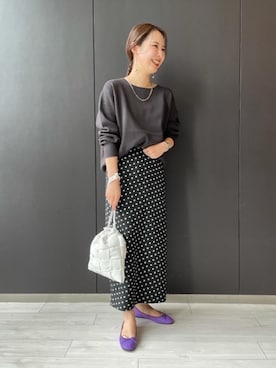「アイテム（バレエシューズ、パープル系）」を使った、aky8911さん（レディース・160cm）の夏コーディネート