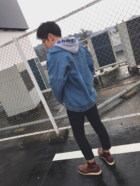 「Rodeo Crowns（ロデオクラウンズ）のアイテム（パーカー）」を使った、Agonatoさん（メンズ・180cm）の冬コーディネート