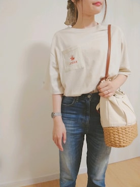 「RANDA」｜「アイテム（アナログ腕時計）」を使った、＊nozomi＊さん（レディース・158cm）の夏コーディネート