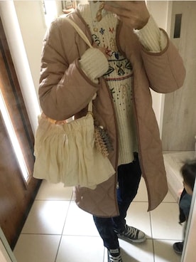 「メチャカリ」｜「アイテム（ジャケット/アウター）」を使った、yurrr.tさん（レディース・158cm）の冬コーディネート