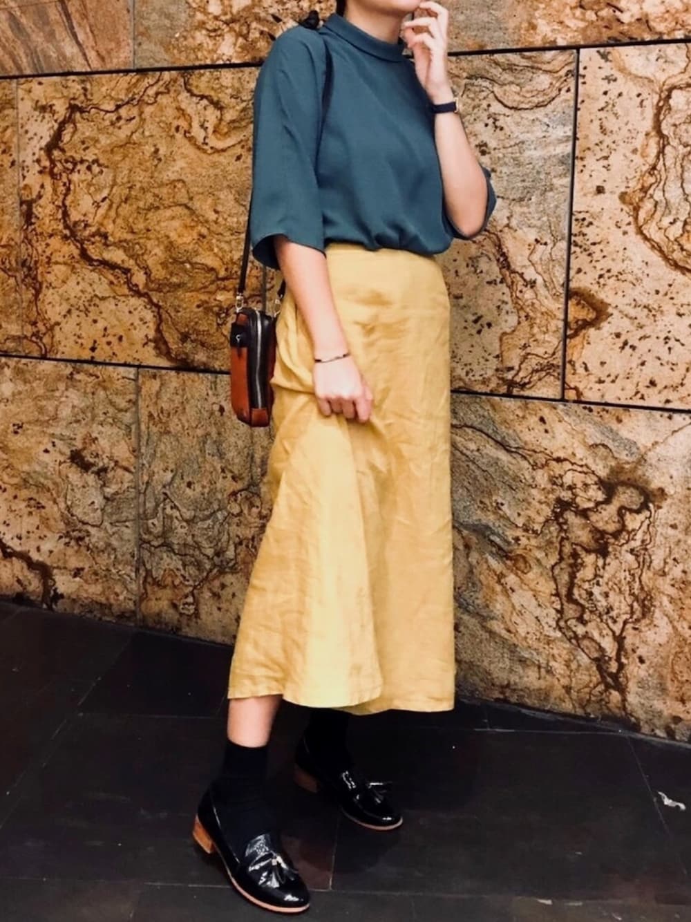 「春コーデ、UNIQLO、はるコーデ、さわやか」｜「GUのアイテム（ヘアゴム、その他）」を使った、デビーさん（レディース・167cm）の春コーディネートの1枚目の写真