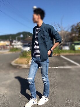 「Right-on（ライトオン）のアイテム（その他トップス）」を使った、やーやんさん（メンズ・180cm）の秋コーディネート