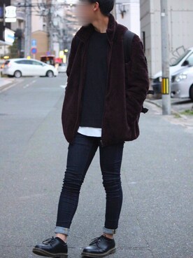 「リドム」｜「アイテム（その他アウター）」を使った、ユウさん（メンズ・170cm）の冬コーディネート