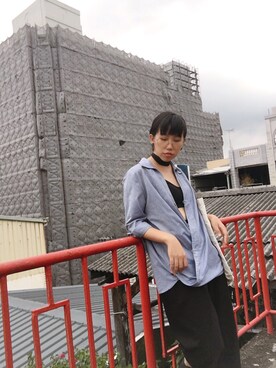 「blue」｜「アイテム（ベスト）」を使った、L.C.さん（レディース・158cm）の秋コーディネート
