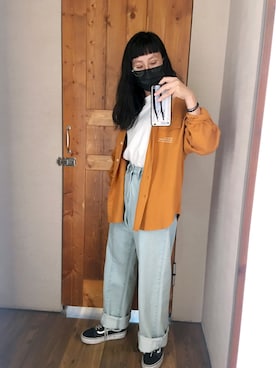 「5（ファイブ）のアイテム（パンツ）」を使った、L.C.さん（レディース・158cm）の秋コーディネート