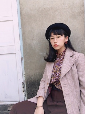 「flower」｜「アイテム（ジャケット/アウター）」を使った、L.C.さん（レディース・158cm）の春コーディネート