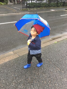 「devirock（デビロック）のアイテム（カーゴパンツ）」を使った、Natsuさん（キッズ・100cm）の秋コーディネート
