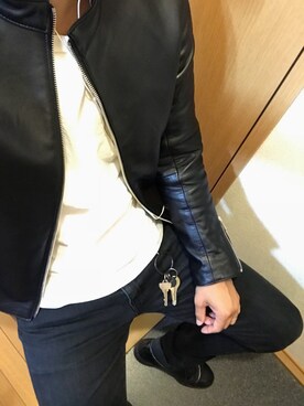 「RED KAP（レッドキャップ）のアイテム（Tシャツ/カットソー）」を使った、アスパラさん（メンズ・180cm）の秋コーディネート