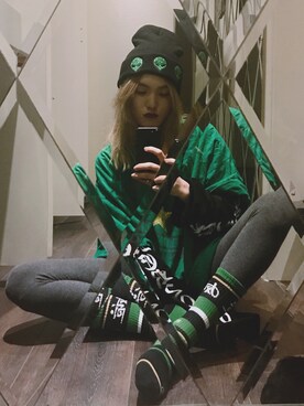 「vetements」｜「アイテム（ニットキャップ/ビーニー）」を使った、venusucker さん（レディース・168cm）の冬コーディネート
