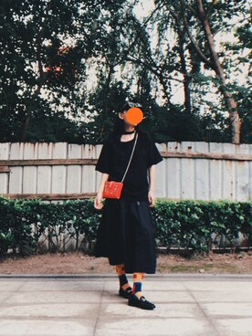 「VINTAGE（ヴィンテージ）のアイテム（ソックス/靴下）」を使った、venusucker さん（レディース・168cm）の秋コーディネート