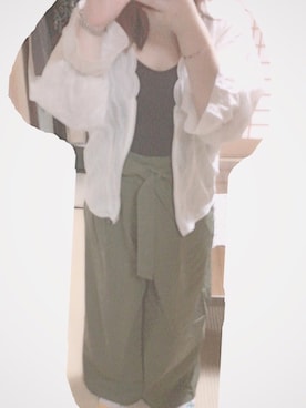 「スカラップ」｜「アイテム（キャミソール）」を使った、potecoさん（レディース・156cm）の夏コーディネート