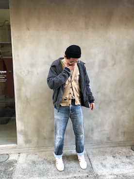 「charles jeffrey（チャールズジェフリー）のアイテム（トップス）」を使った、こうたさん（メンズ・174cm）の冬コーディネート